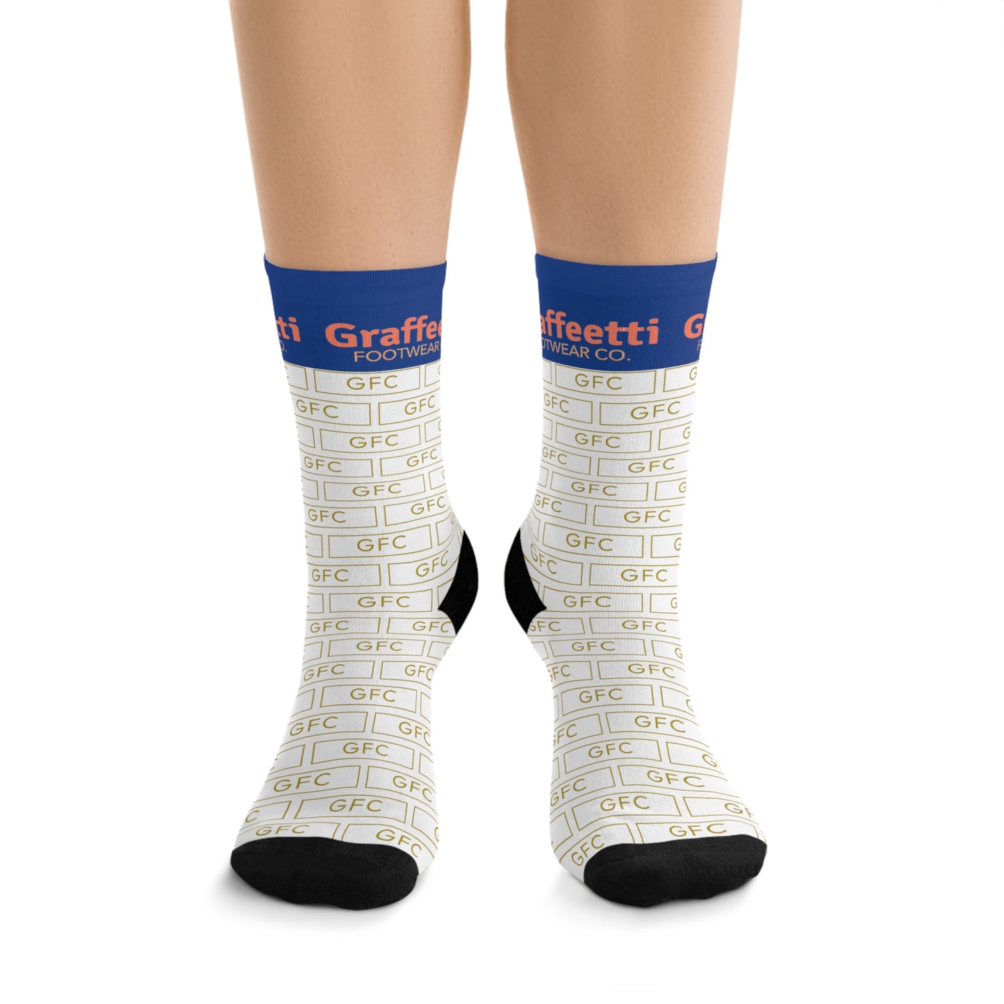 Socks, Recycled Poly Socks, by Graffeetti Footwear Signature Mid Size Compression Socks, Universal Gender., FREE SHIPPING, ECO-Friendly Sock