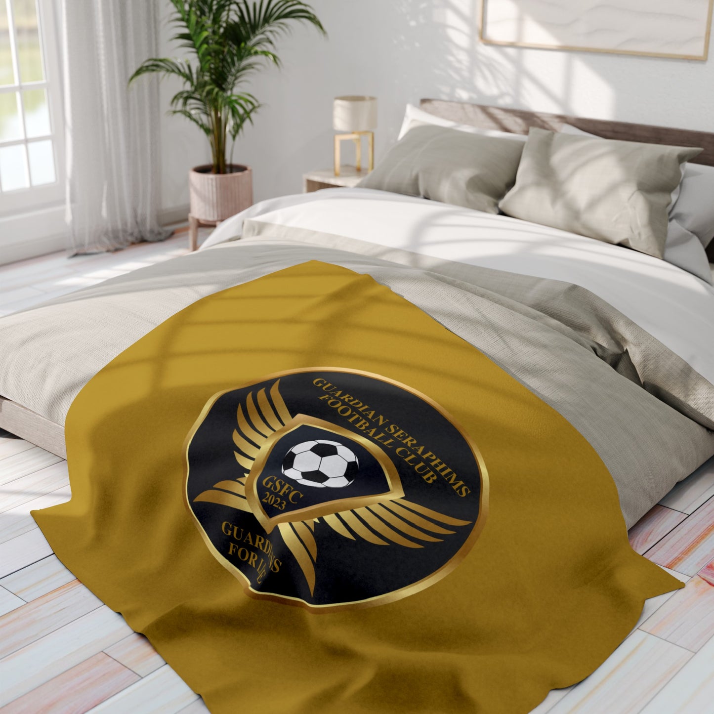 Arctic Fleece Blanket 3 Sizes, Guardian Seraphims FC Stadium Blankets, made for Graffeetti Footwear Co.