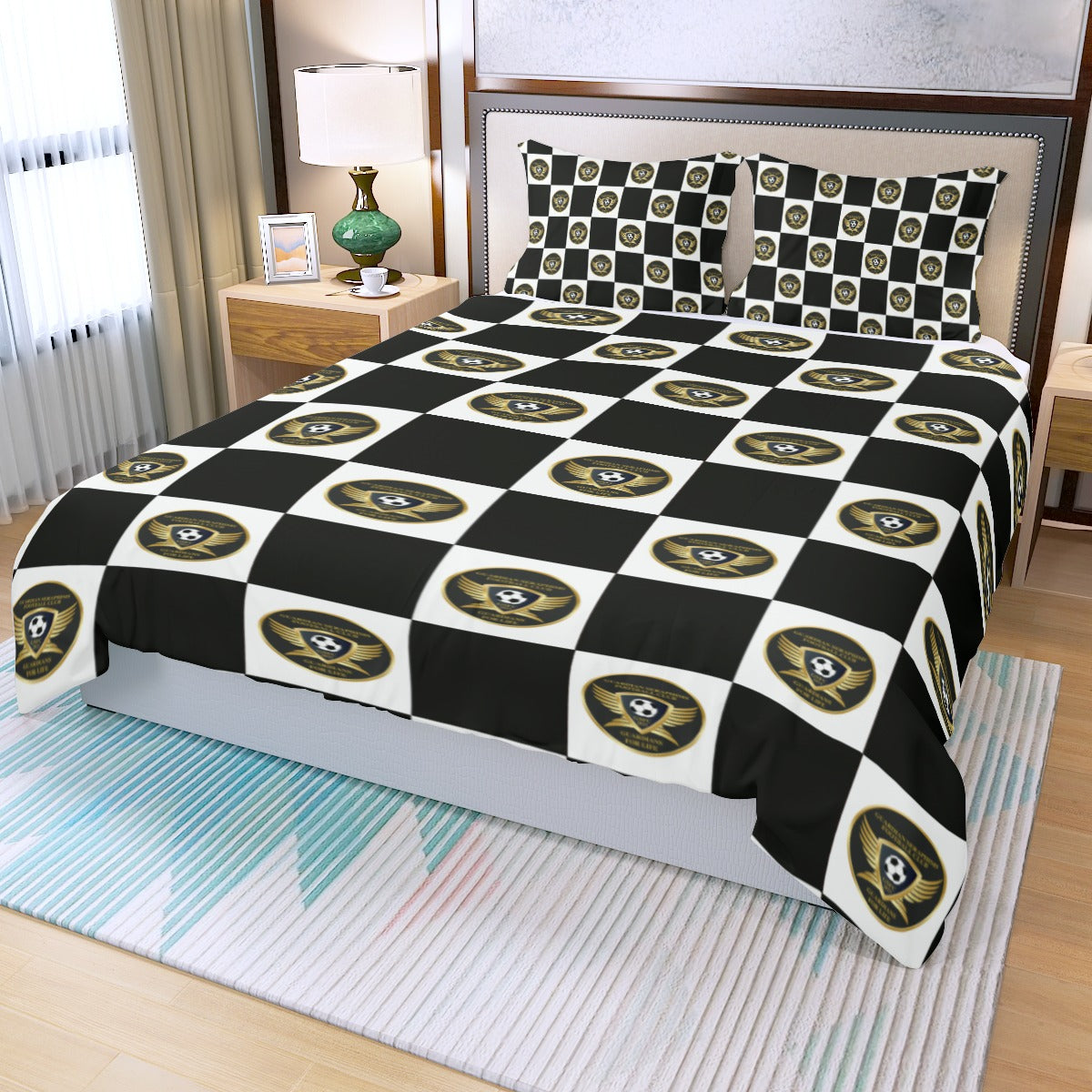 Three Piece Duvet Cover Set, Guardian Seraphims made by Graffeetti Footwear Co.