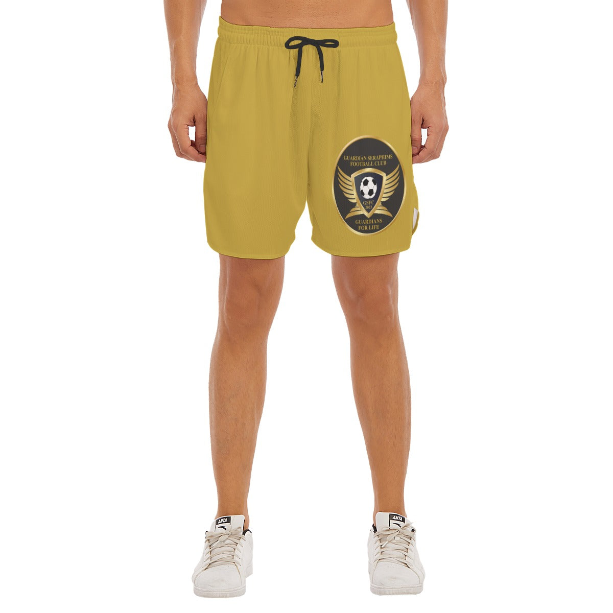 Running Shorts, Side Split, Men's Mesh Shorts, Guardian Seraphims FC, made by Graffeetti Footwear Co.