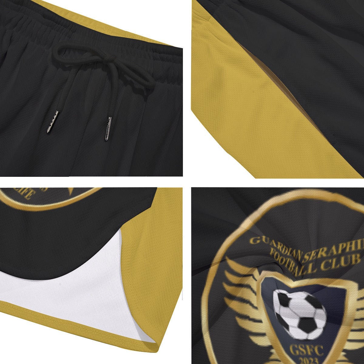 Running Shorts, Side Split, Men's Mesh Shorts, Guardian Seraphims FC, made by Graffeetti Footwear Co.