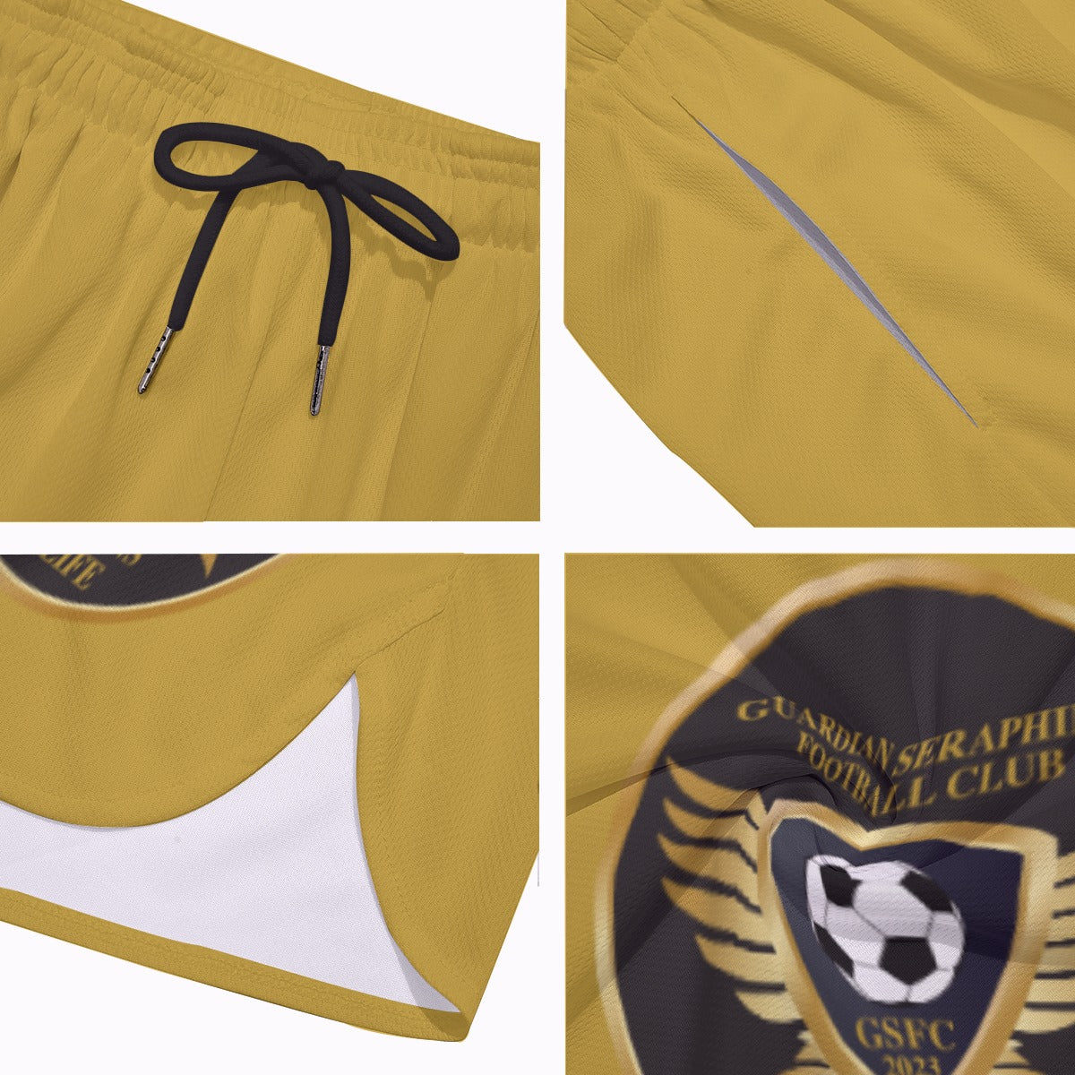 Running Shorts, Side Split, Men's Mesh Shorts, Guardian Seraphims FC, made by Graffeetti Footwear Co.