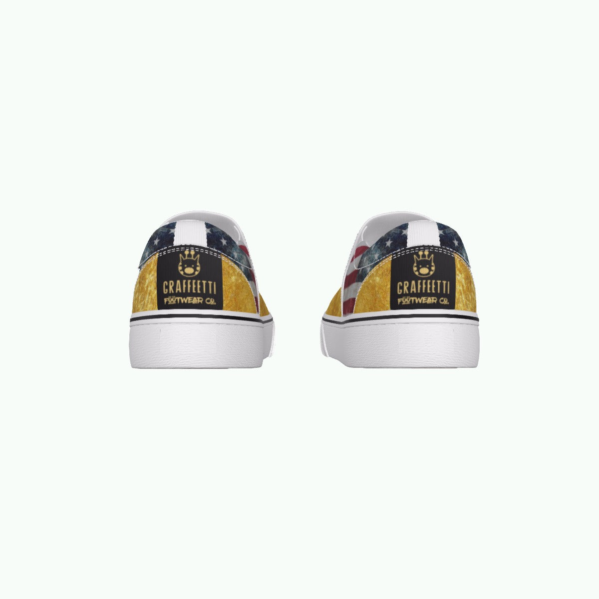 Men's Slip On Van Profile Sneakers, Made by Graffeetti Footwear Co. Logo Shoes