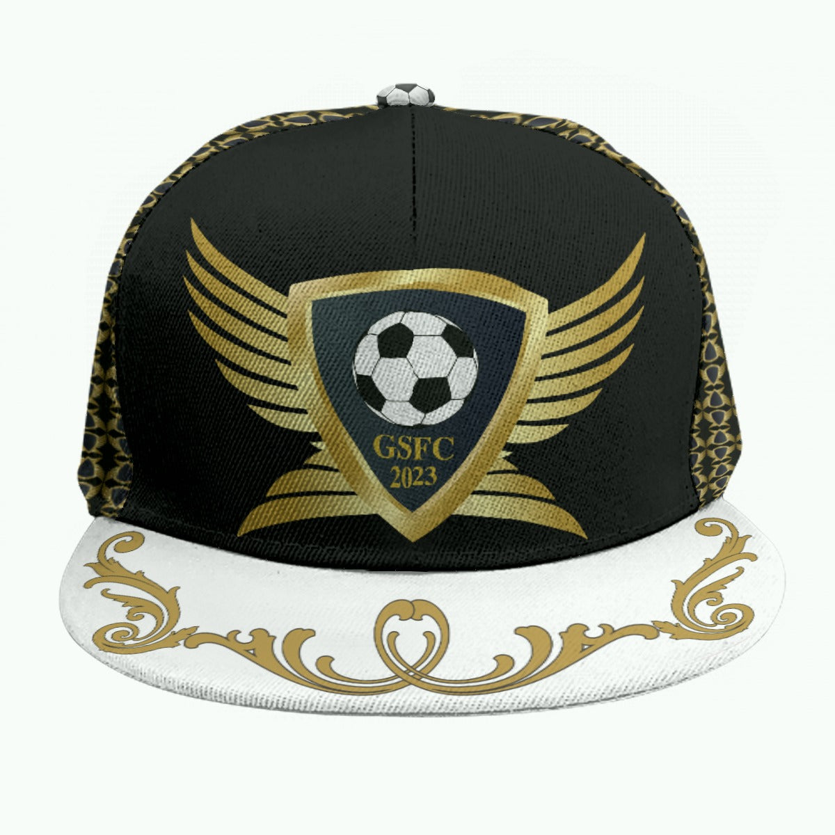 Baseball Cap, Gold Hat with Flat Brim for Guardian Seraphims FC by Graffeetti Footwear Co.