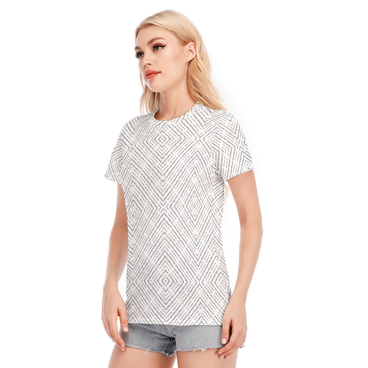 Women's T-Shirt Round Neck, Cotton Shirt, by Graffeetti Footwear Co.