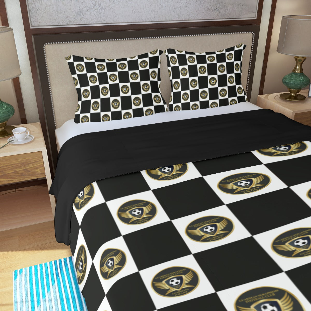 Three Piece Duvet Cover Set, Guardian Seraphims made by Graffeetti Footwear Co.