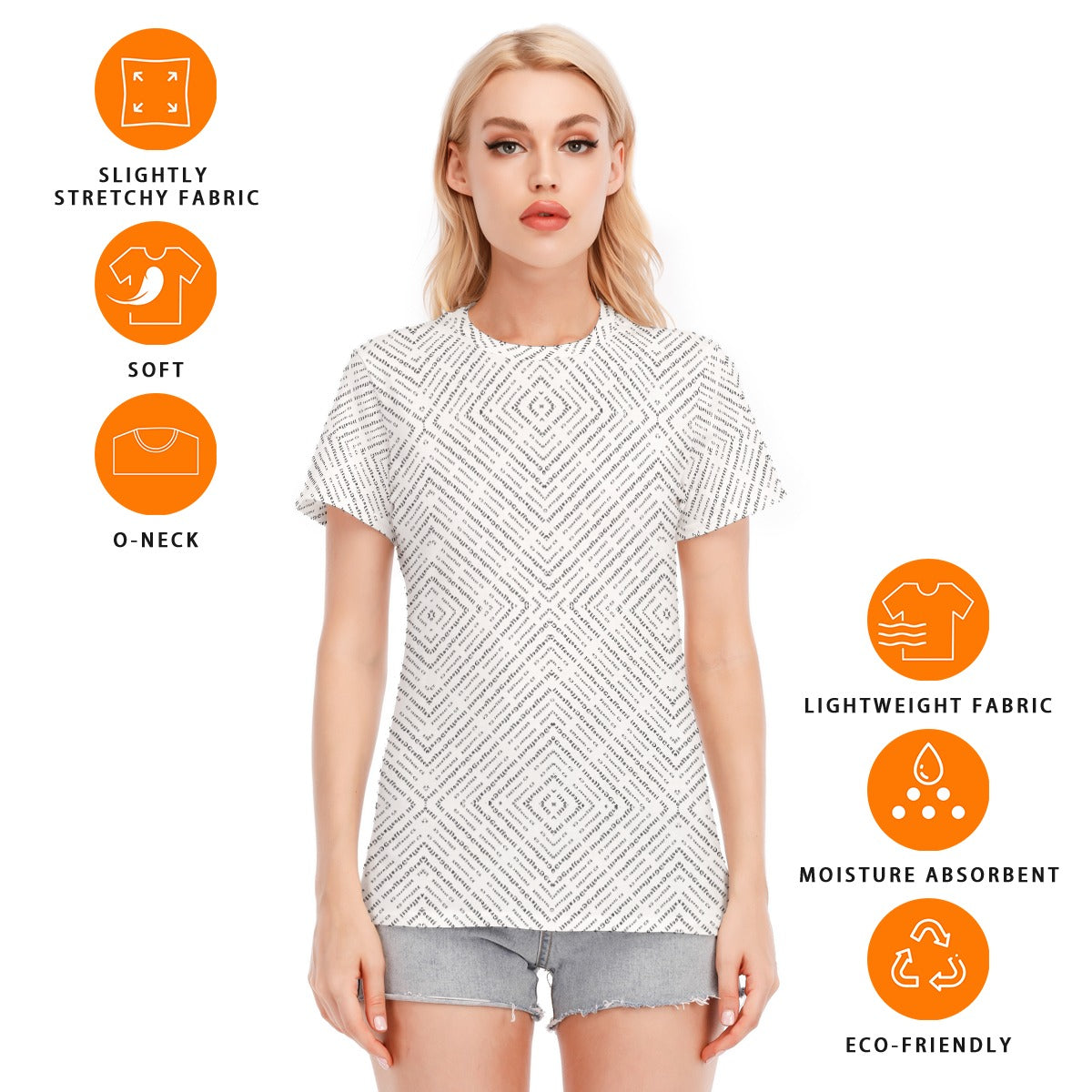 Women's T-Shirt Round Neck, Cotton Shirt, by Graffeetti Footwear Co.