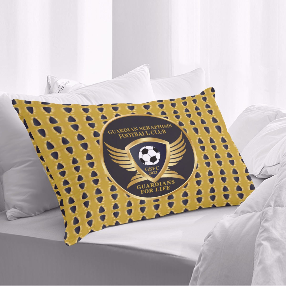 Double Side Printing Pillow Cover（1PC）Accent Pillow Case for Guardians Seraphims by Graffeetti Footwear Co. in Gold