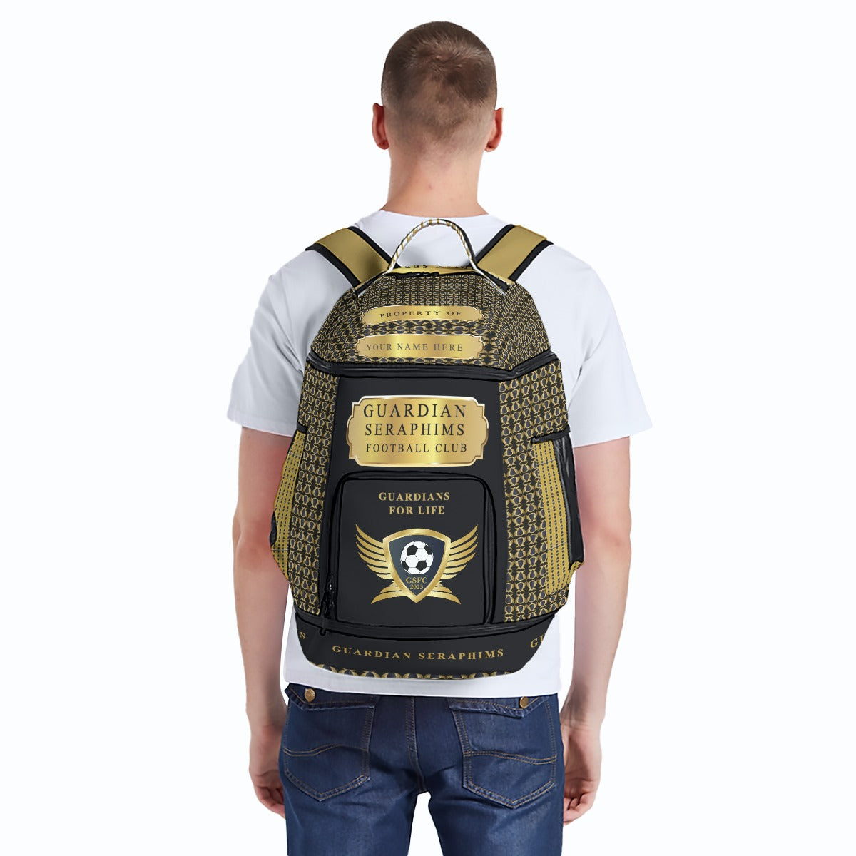 Sport Multifunctional Waterproof Backpack, with Separate Shoe compartment For Guardian Seraphims FC by Graffeetti Footwear Co.