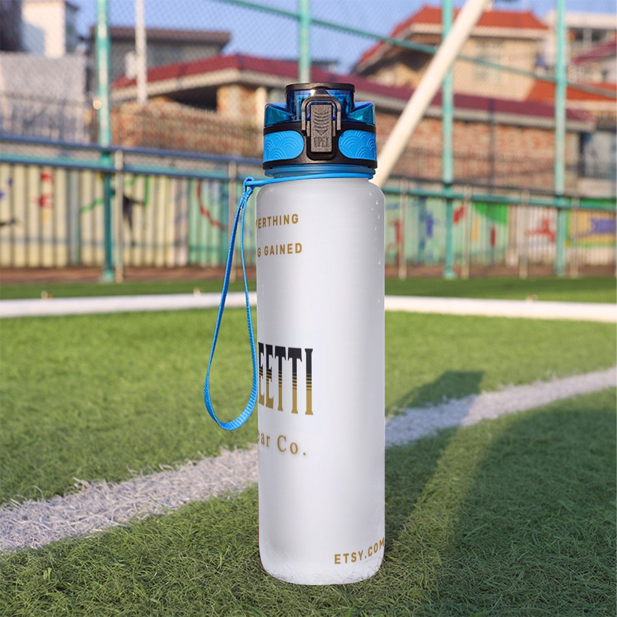 Sports Water Bottle 32oz with Filter, Guardian Seraphims FC by Graffeetti Footwear Co.