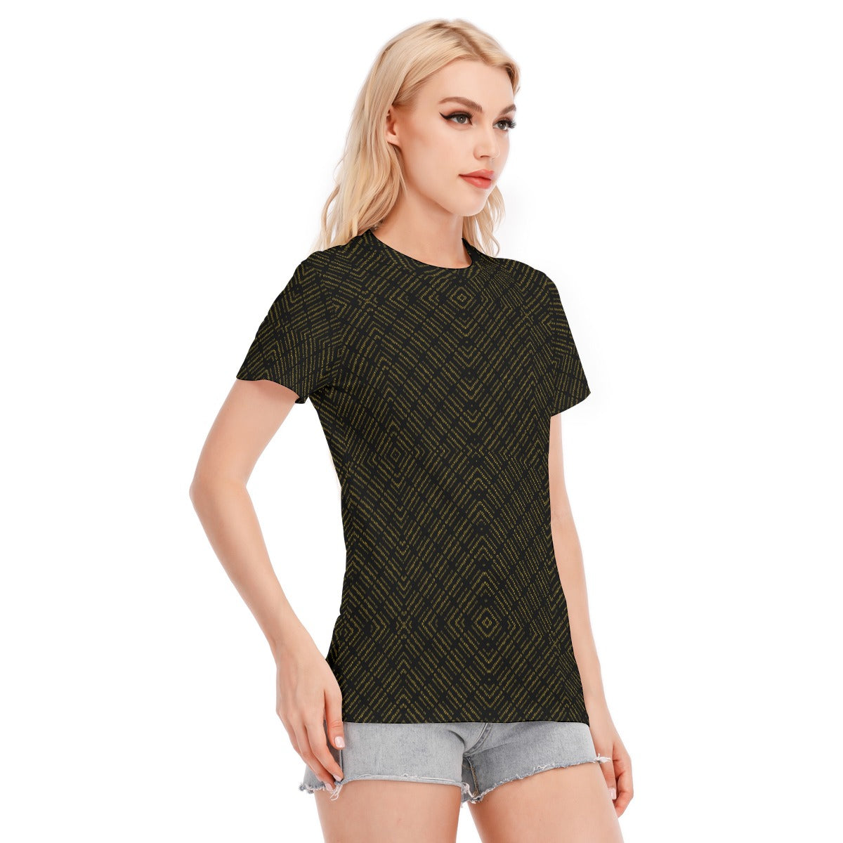 Women's T-Shirt Round Neck, Cotton Shirt, by Graffeetti Footwear Co.