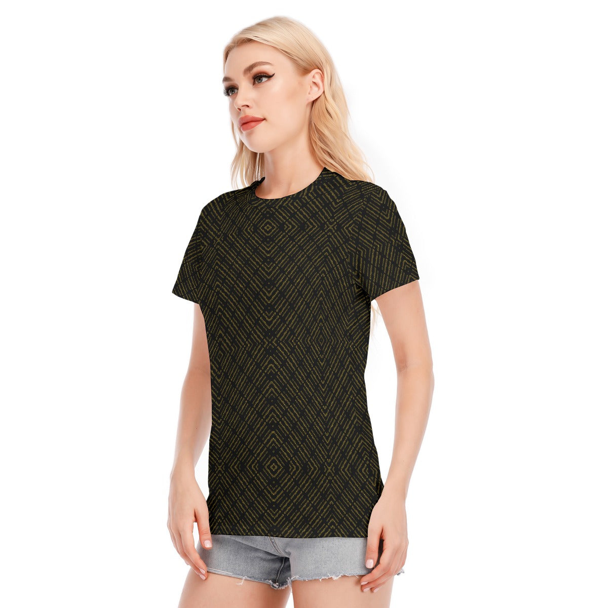 Women's T-Shirt Round Neck, Cotton Shirt, by Graffeetti Footwear Co.