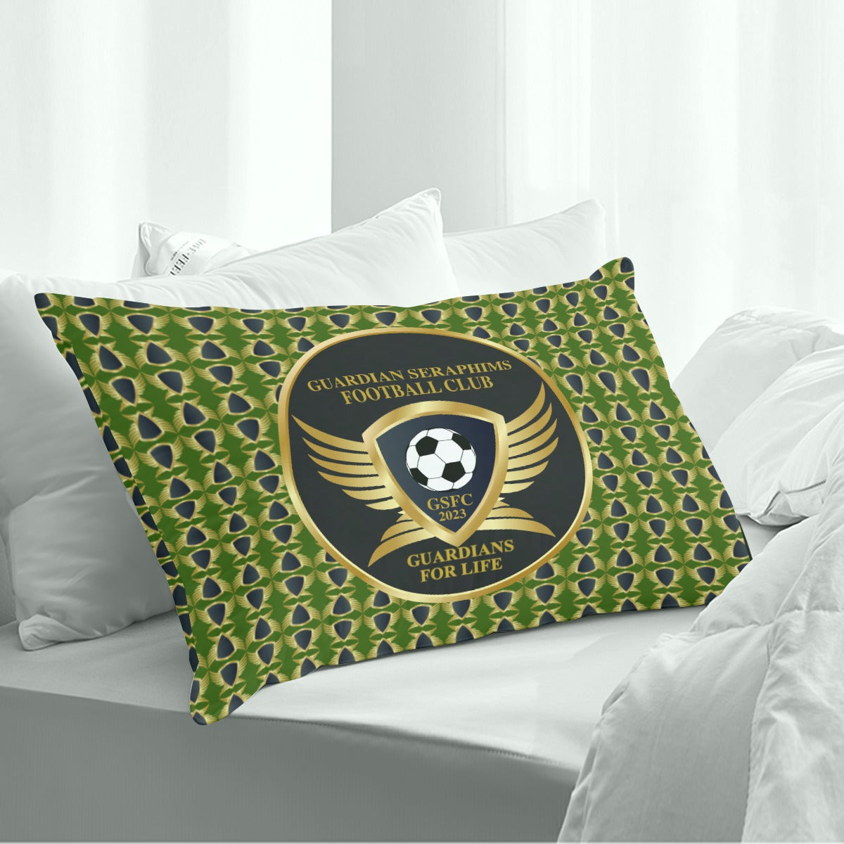 Double Side Printing Pillow Cover（1PC）Accent Pillow Case for Guardians Seraphims by Graffeetti Footwear Co. in Green