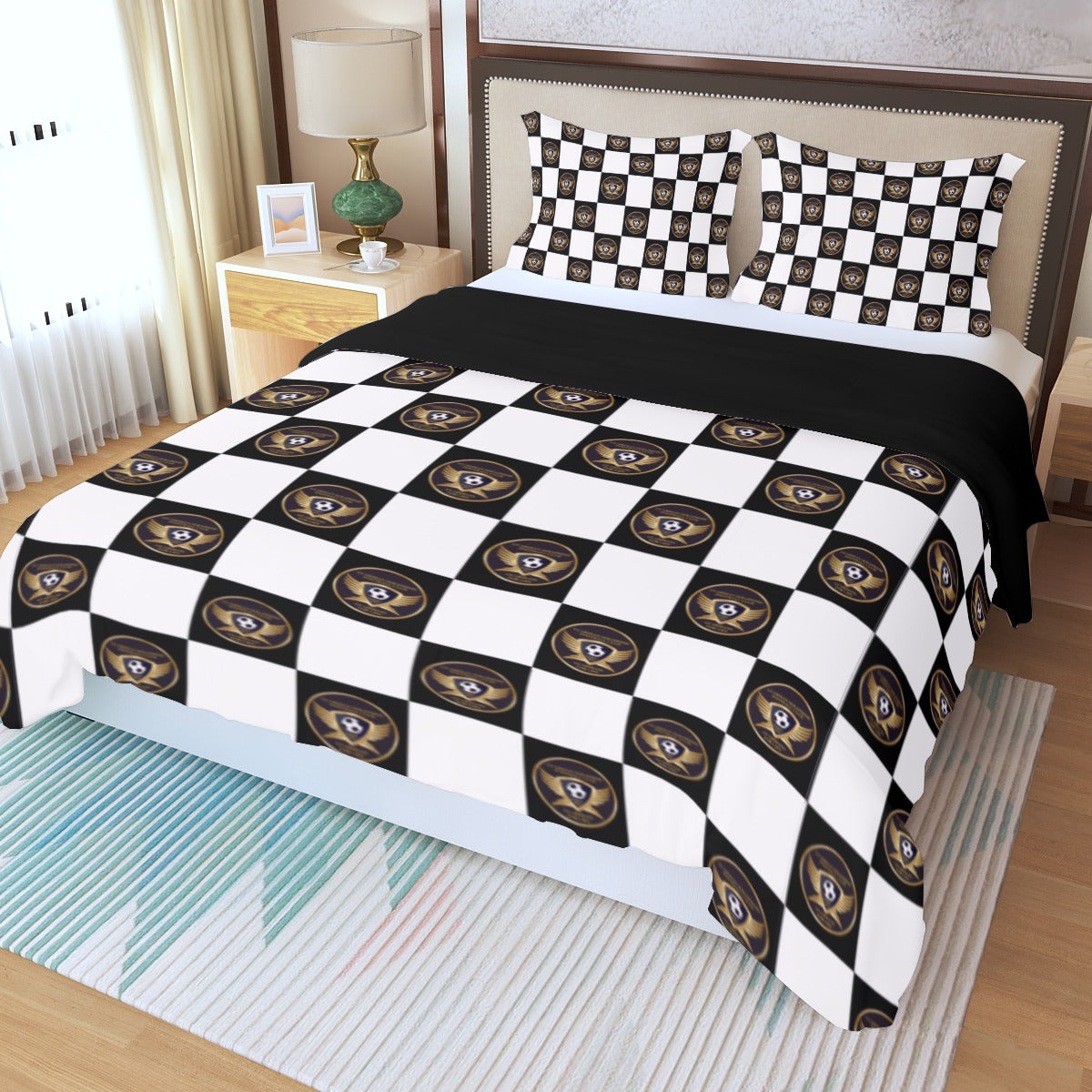 Three Piece Duvet Cover Set, Guardian Seraphims FC made by Graffeetti Footwear Co.