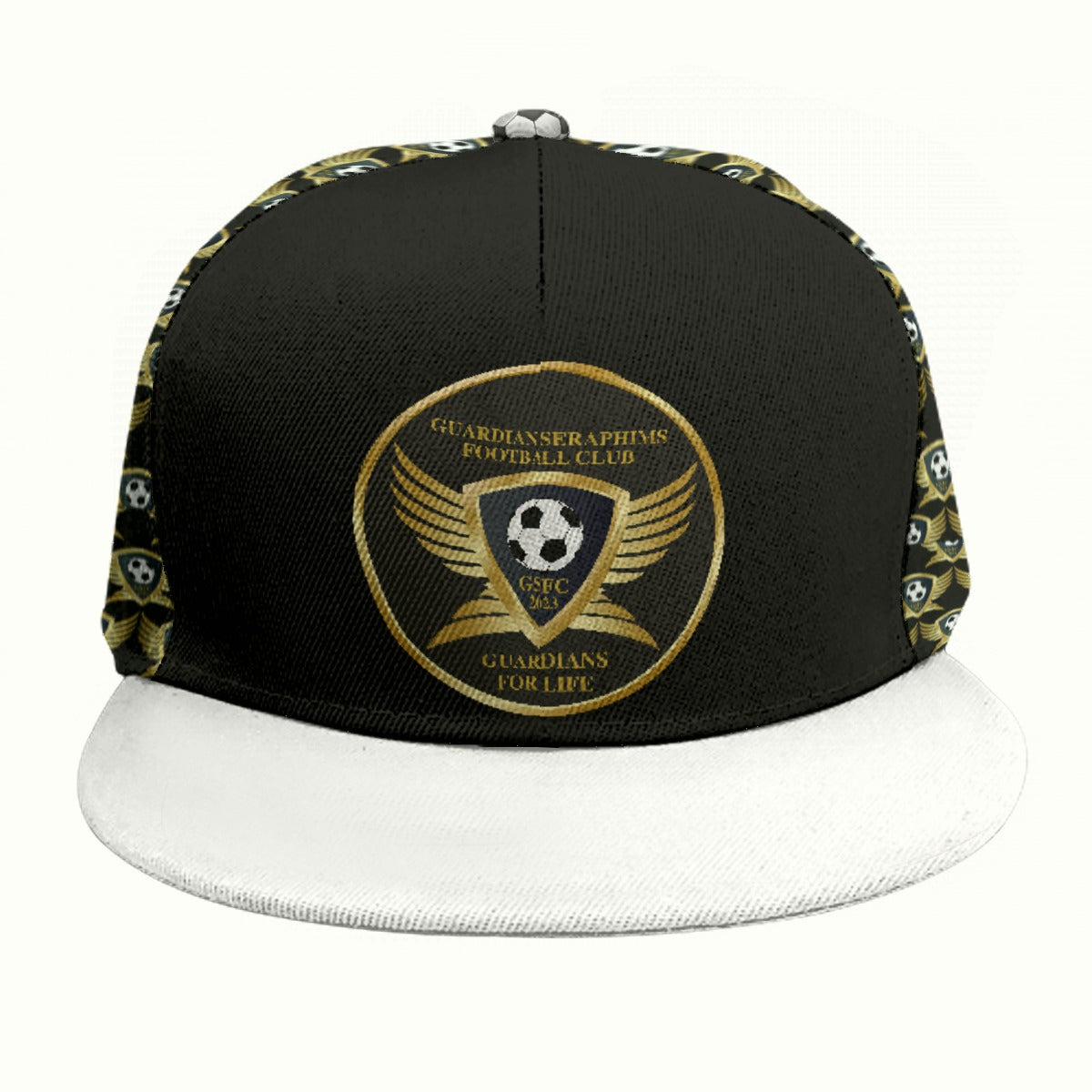 Baseball Cap, Gold Hat with Flat Brim for Guardian Seraphims by Graffeetti Footwear Co.