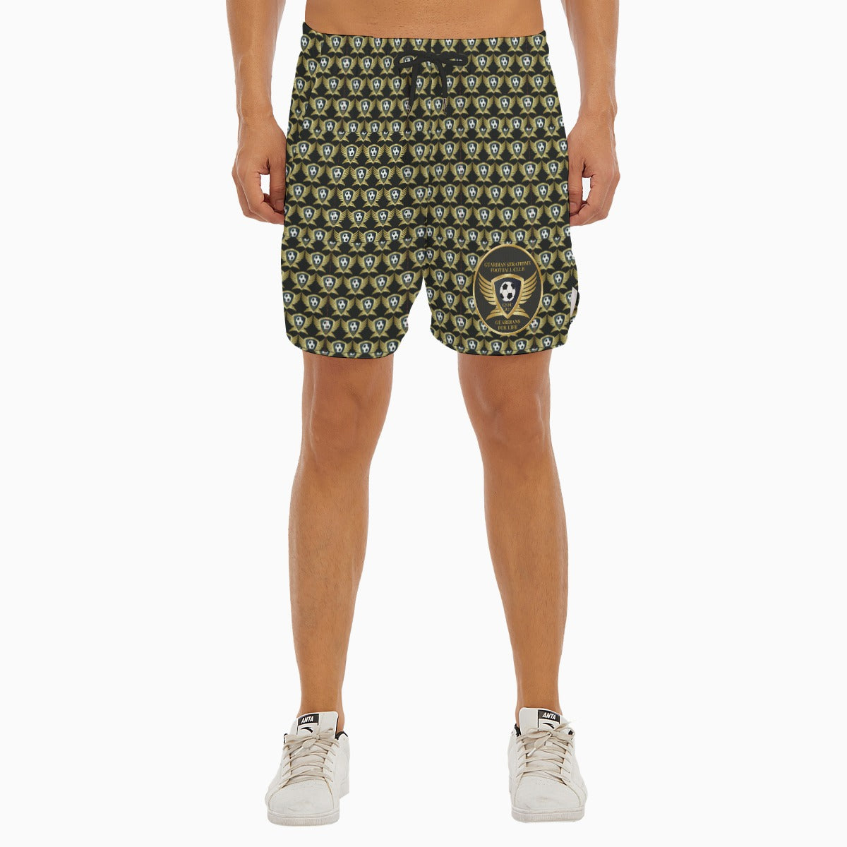 Running Shorts, Side Split, Men's Mesh Shorts, Guardian Seraphims FC, made by Graffeetti Footwear Co.