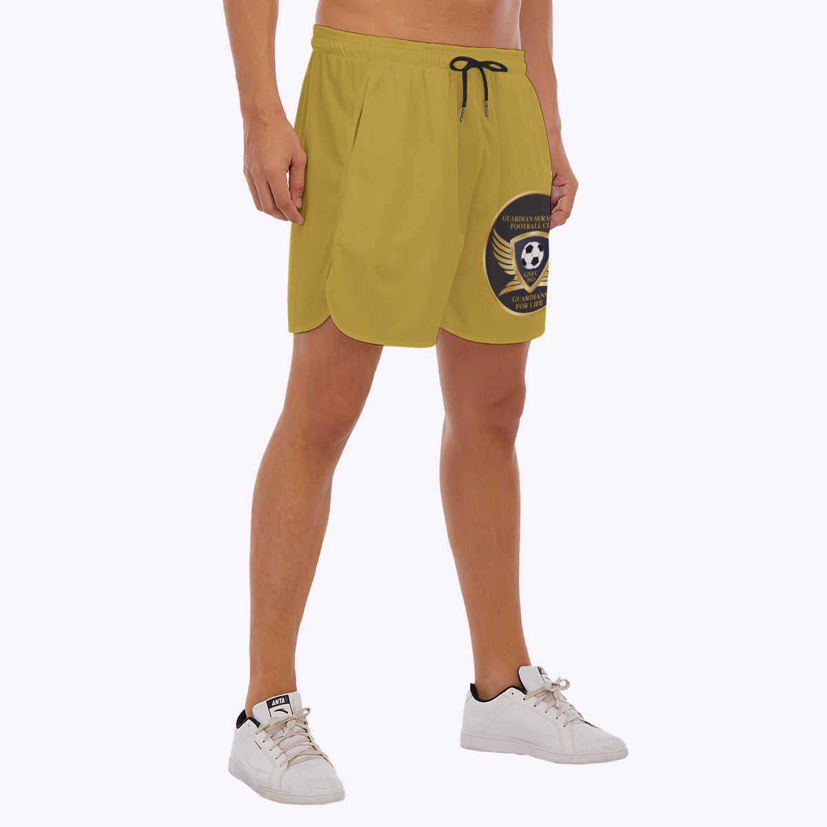 Running Shorts, Side Split, Men's Mesh Shorts, Guardian Seraphims FC, made by Graffeetti Footwear Co.