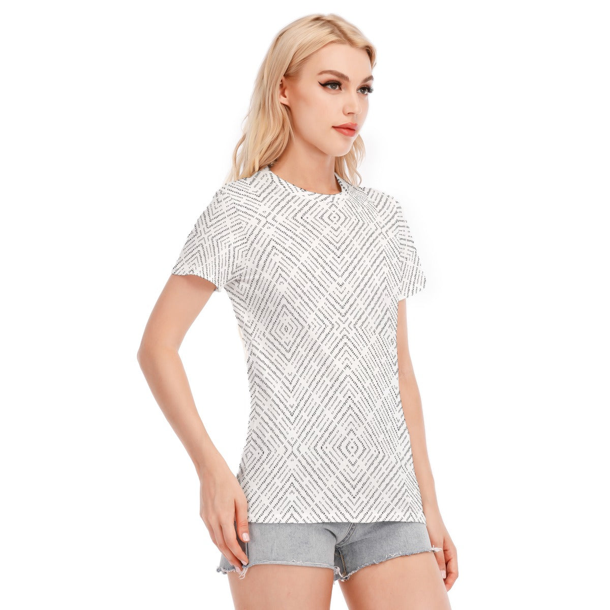 Women's T-Shirt Round Neck, Cotton Shirt, by Graffeetti Footwear Co.