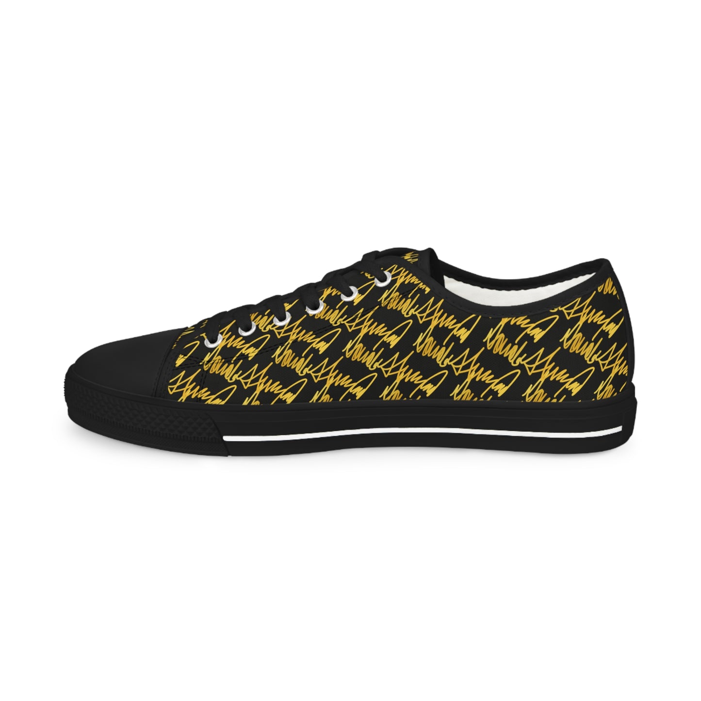 Donald J Trump, Signature Collection, New 2023 Design, Black/Gold Men's Low Top Sneakers