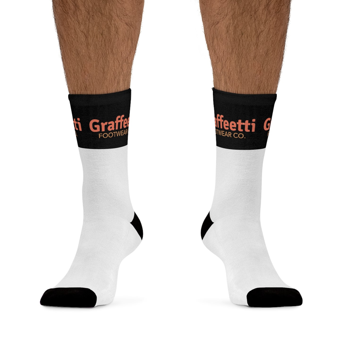 Socks, Recycled Poly Socks, by Graffeetti Footwear Signature Mid Size Compression Socks, Universal Gender., FREE SHIPPING, ECO-Friendly Sock