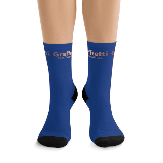 Socks, Recycled Poly Socks, by Graffeetti Footwear Signature Mid Size Compression Socks, Universal Gender., FREE SHIPPING, ECO-Friendly Sock