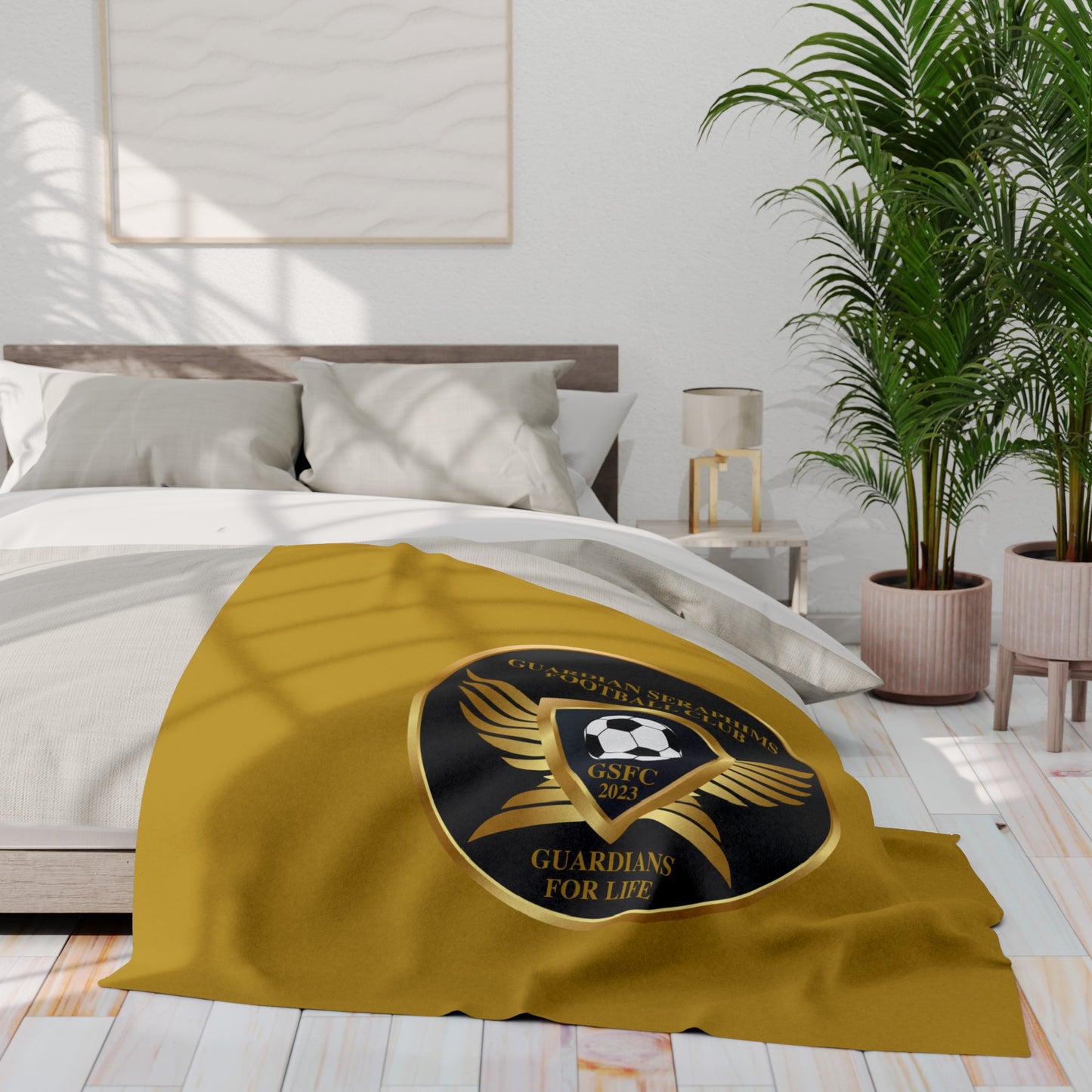 Arctic Fleece Blanket 3 Sizes, Guardian Seraphims FC Stadium Blankets, made for Graffeetti Footwear Co.