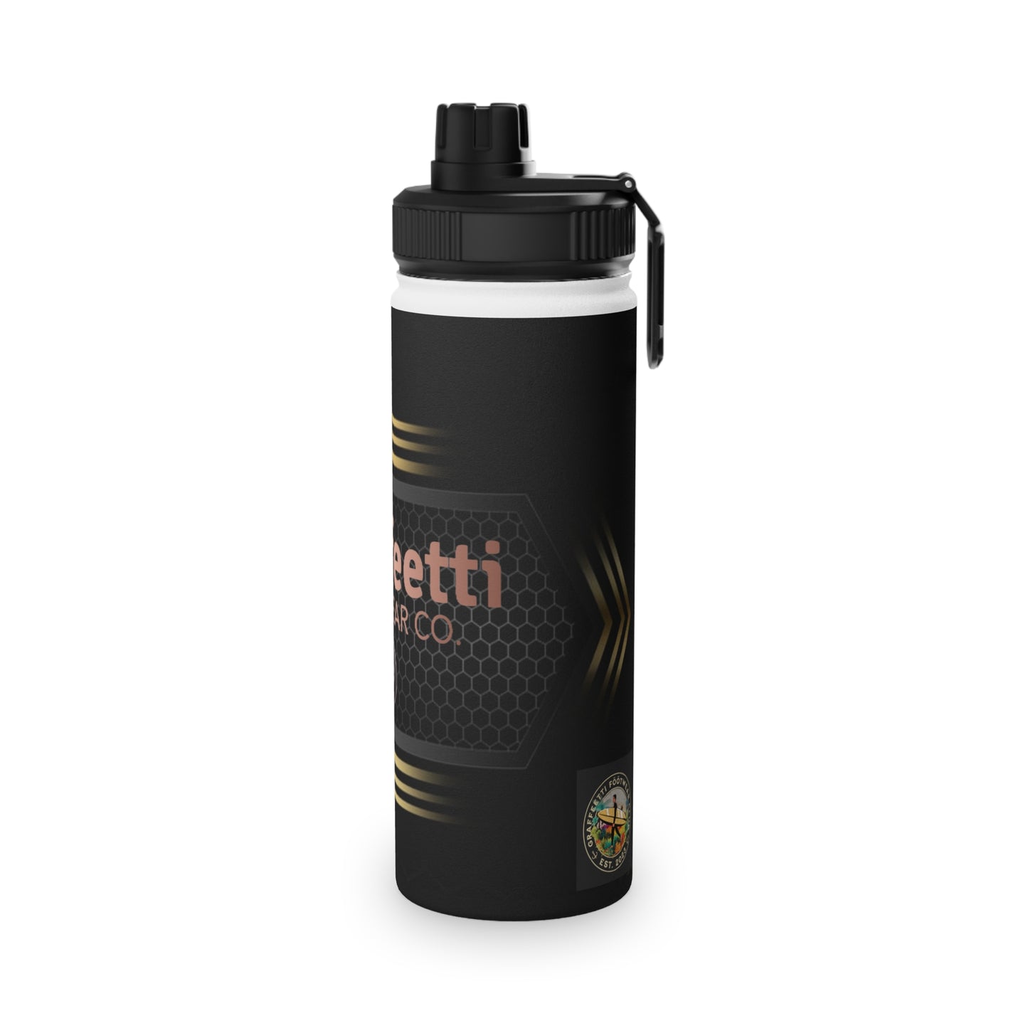 Stainless Steel Sports Water Bottle, Sports Lid, 3 size, 12oz, 18oz, 32oz, by Graffeetti Footwear Co.