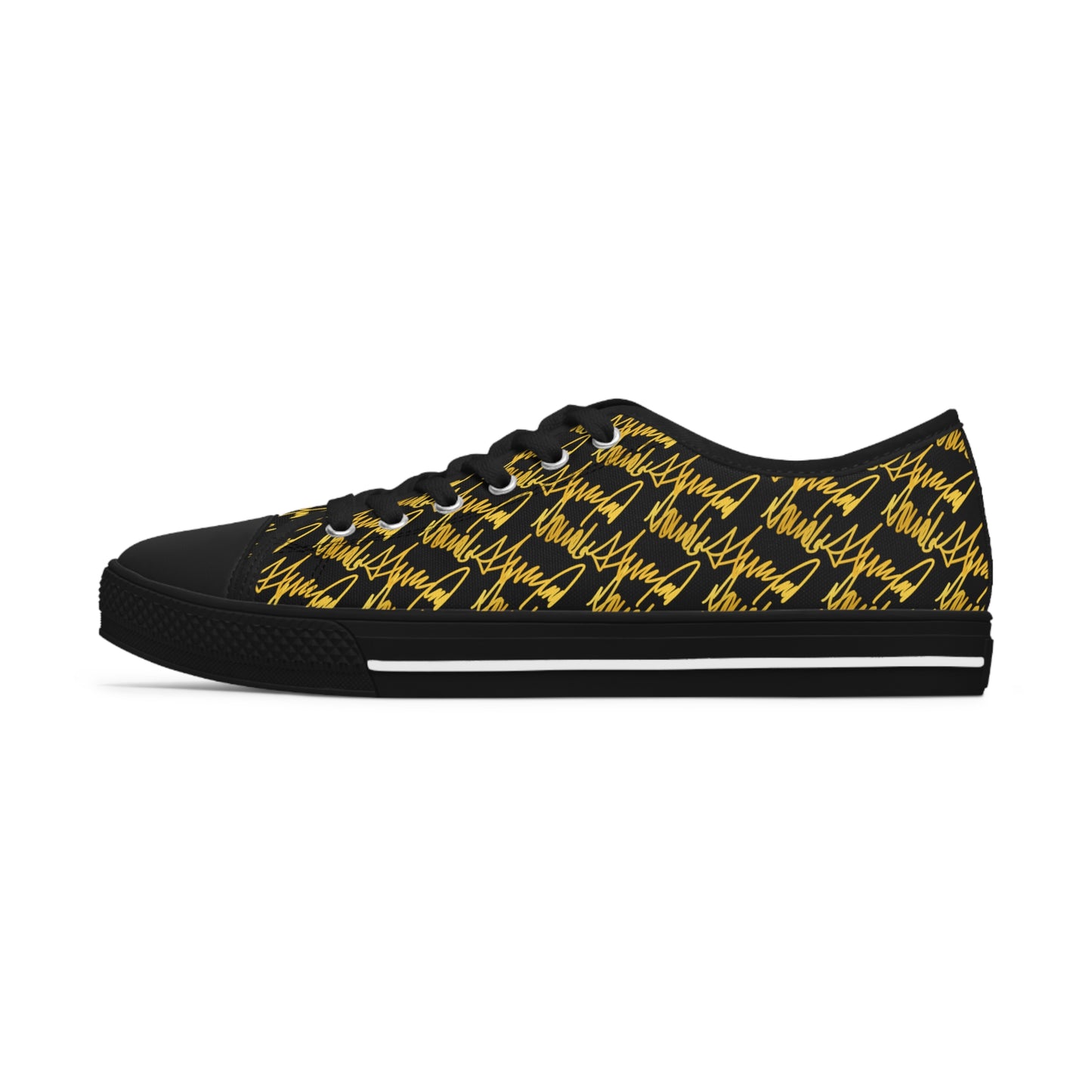 Donald J Trump, Signature Collection, New 2023 Design Black/Gold Women's Low Top Sneakers